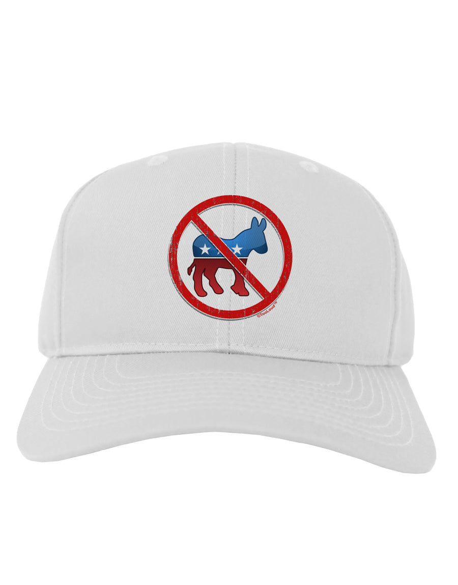 Distressed No Democrats Sign Adult Baseball Cap Hat-Baseball Cap-TooLoud-White-One Size-Davson Sales