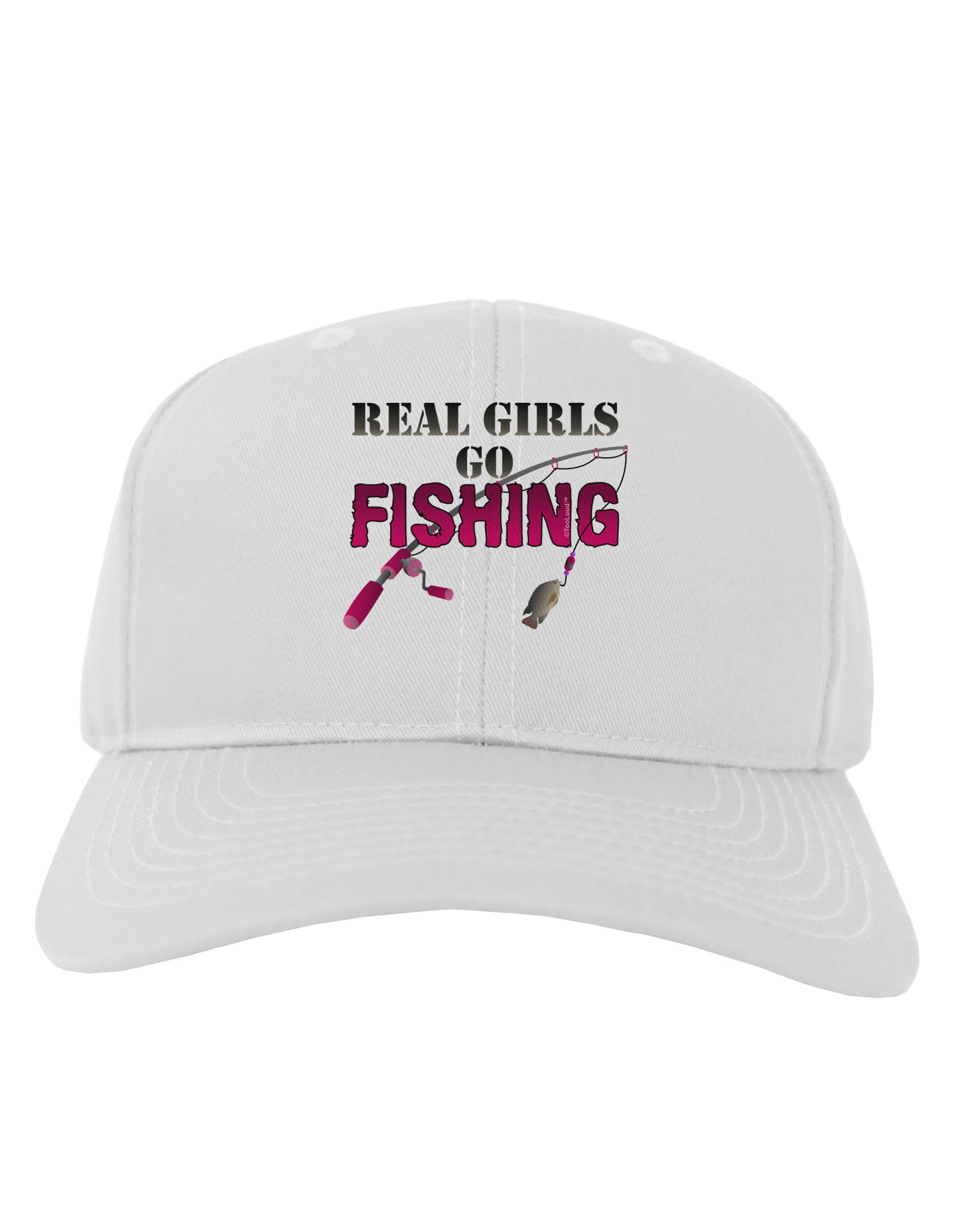 Real Girls Go Fishing Adult Baseball Cap Hat-Baseball Cap-TooLoud-White-One Size-Davson Sales