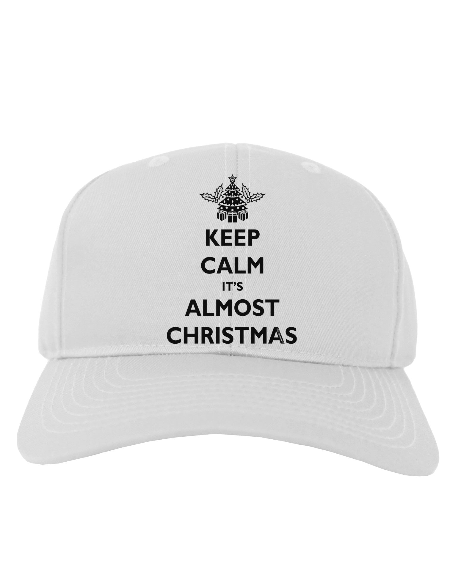 Keep Calm It's Almost Christmas Adult Baseball Cap Hat-Baseball Cap-TooLoud-White-One Size-Davson Sales