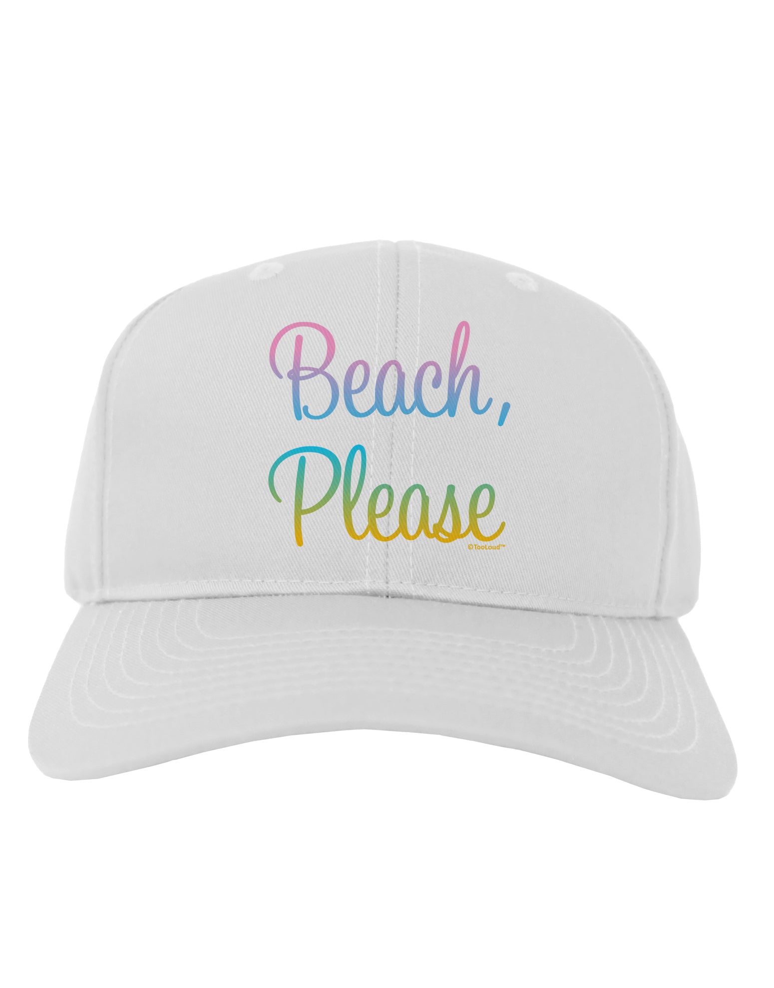 Beach Please - Summer Colors Adult Baseball Cap Hat-Baseball Cap-TooLoud-White-One Size-Davson Sales