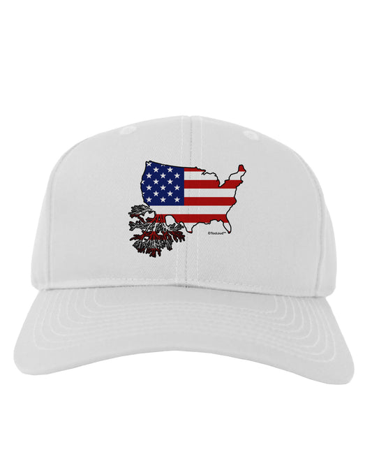 American Roots Design - American Flag Adult Baseball Cap Hat by TooLoud-Baseball Cap-TooLoud-White-One Size-Davson Sales