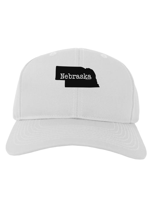 Nebraska - United States Shape Adult Baseball Cap Hat by TooLoud-Baseball Cap-TooLoud-White-One Size-Davson Sales