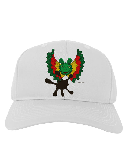 Dilophosaurus Design - Spit Adult Baseball Cap Hat by TooLoud-Baseball Cap-TooLoud-White-One Size-Davson Sales
