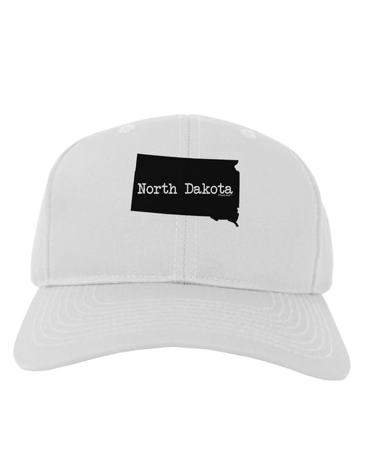 North Dakota - United States Shape Adult Baseball Cap Hat by TooLoud-Baseball Cap-TooLoud-White-One Size-Davson Sales