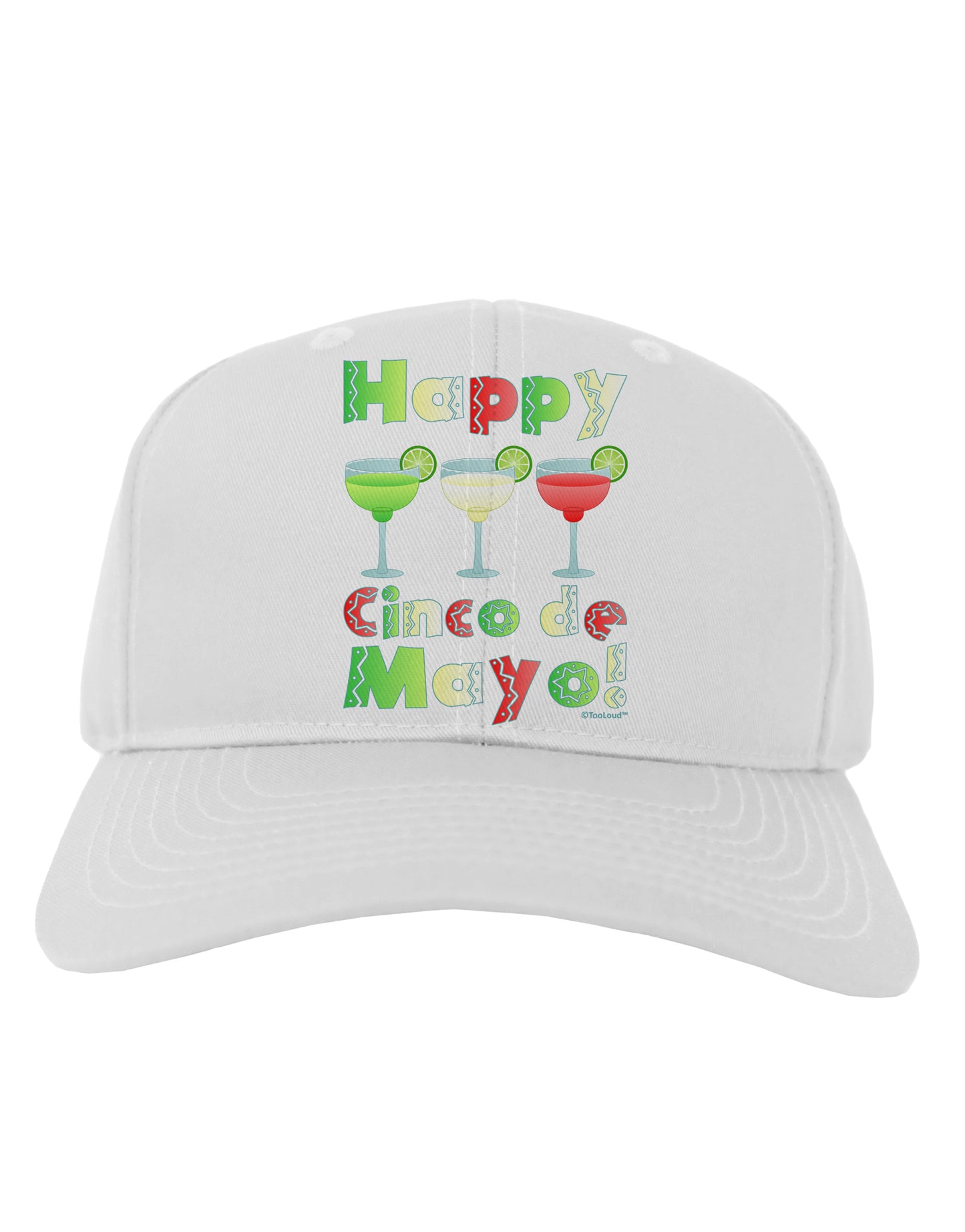 Margaritas - Mexican Flag Colors - Happy Cinco de Mayo Adult Baseball Cap Hat by TooLoud-Baseball Cap-TooLoud-White-One Size-Davson Sales