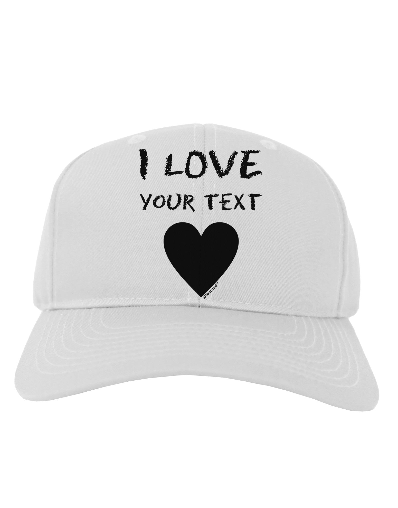 Personalized I Love Customized Adult Baseball Cap Hat-Baseball Cap-TooLoud-White-One Size-Davson Sales
