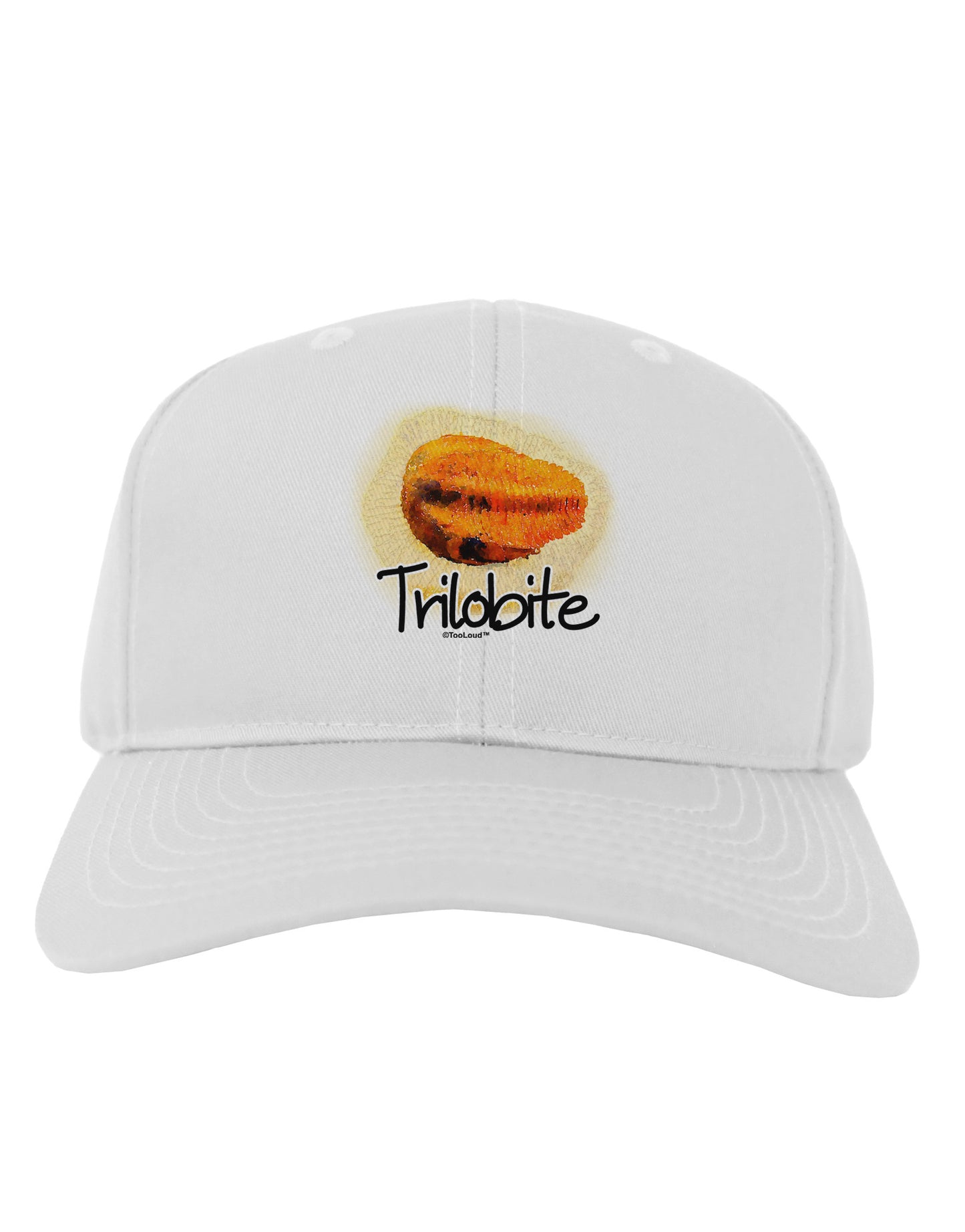 Trilobite Fossil Watercolor Text Adult Baseball Cap Hat-Baseball Cap-TooLoud-White-One Size-Davson Sales