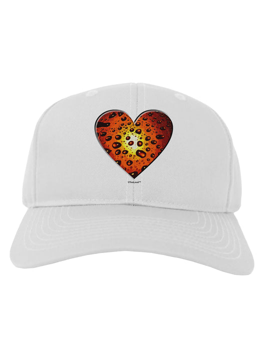 Water Droplet Heart Orange Adult Baseball Cap Hat by TooLoud-Baseball Cap-TooLoud-White-One Size-Davson Sales