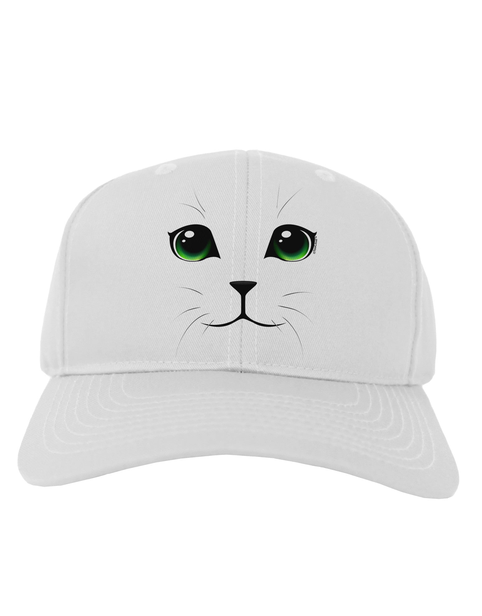 Green-Eyed Cute Cat Face Adult Baseball Cap Hat-Baseball Cap-TooLoud-White-One Size-Davson Sales