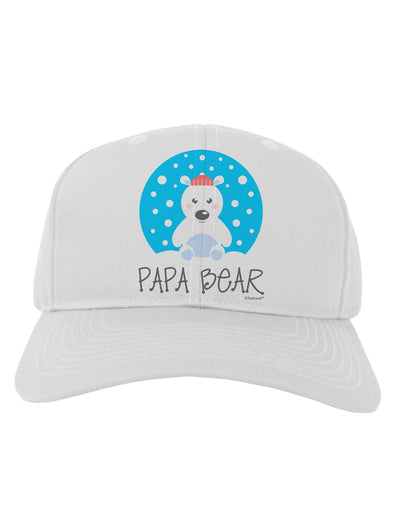 Matching Polar Bear Family - Papa Bear Adult Baseball Cap Hat by TooLoud-Baseball Cap-TooLoud-White-One Size-Davson Sales