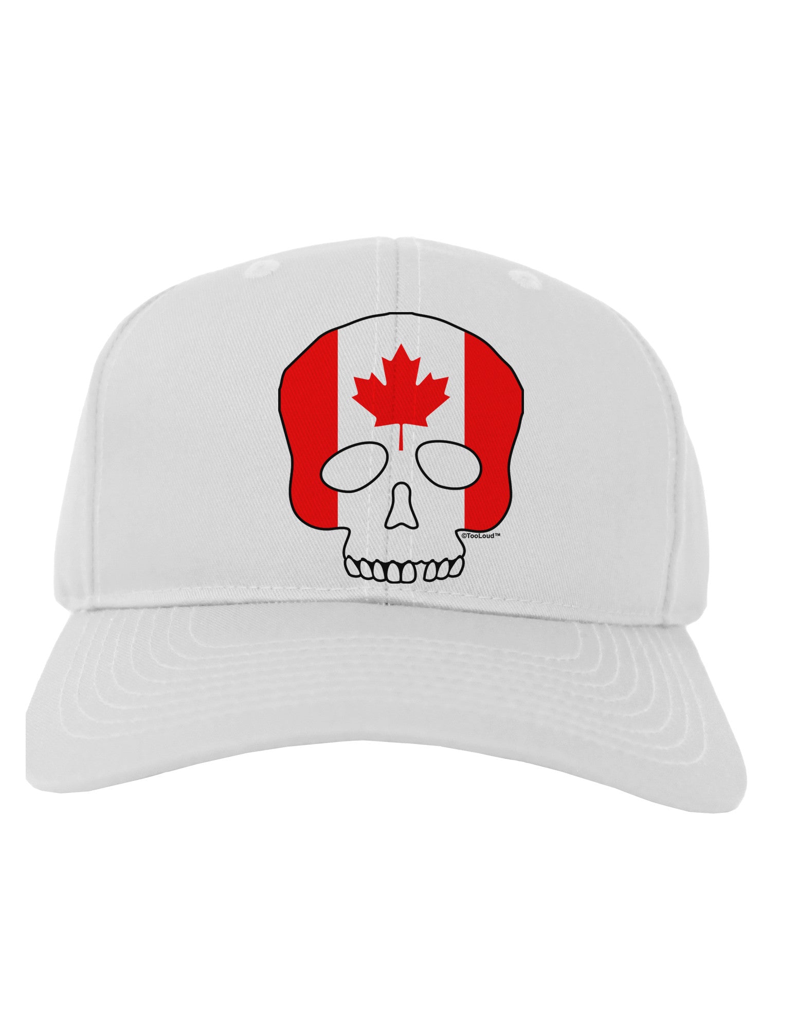 Skull Flag Canada Adult Baseball Cap Hat-Baseball Cap-TooLoud-White-One Size-Davson Sales