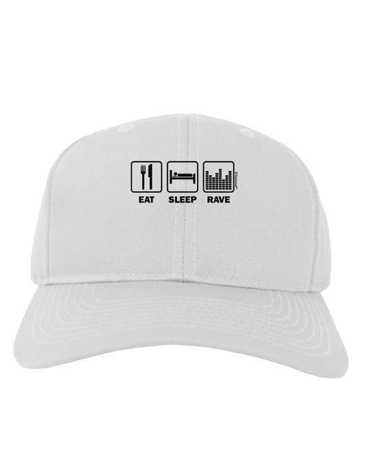 Eat Sleep Rave Adult Baseball Cap Hat by TooLoud-Baseball Cap-TooLoud-White-One Size-Davson Sales