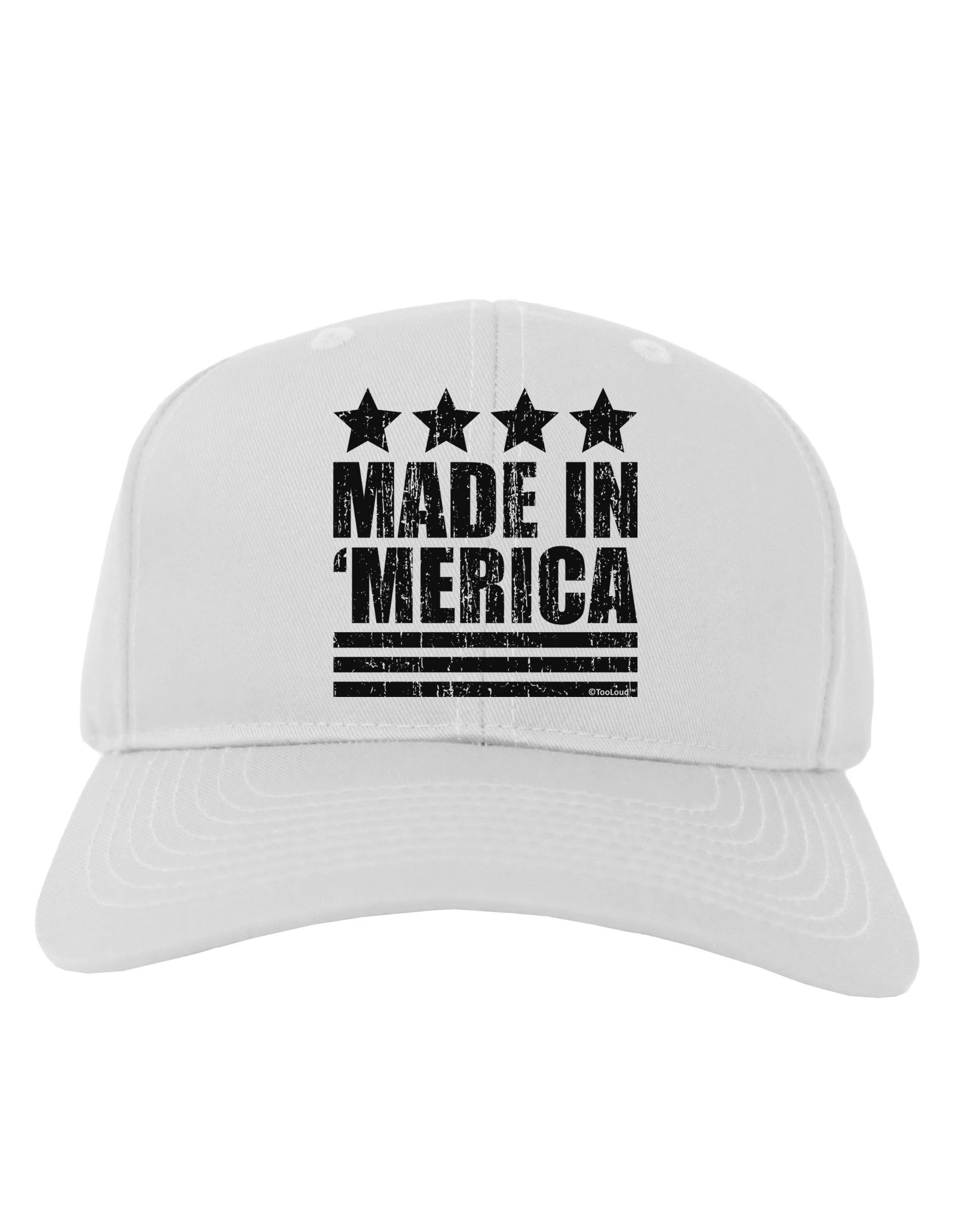 Made in Merica - Stars and Stripes Design Adult Baseball Cap Hat-Baseball Cap-TooLoud-White-One Size-Davson Sales
