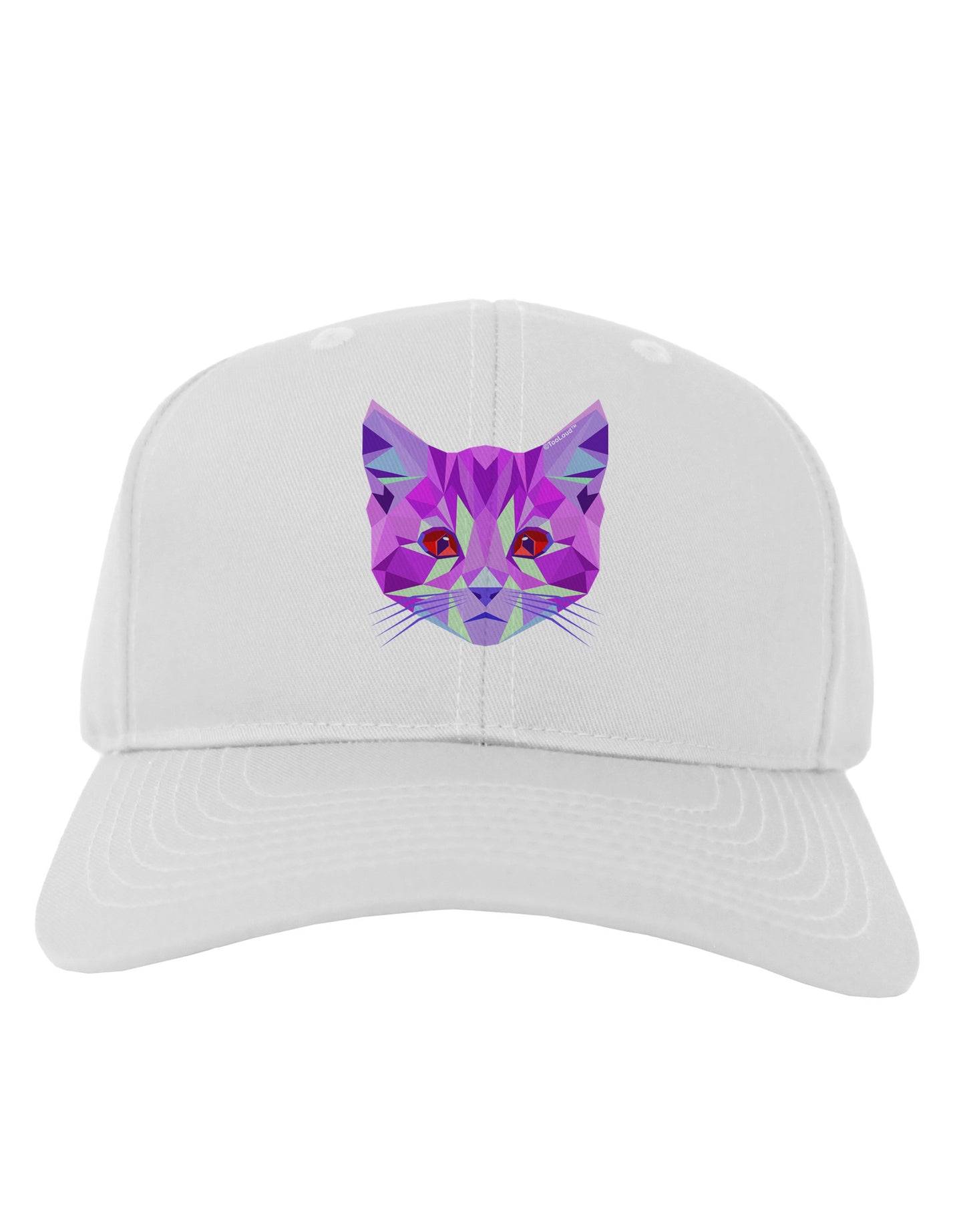 Geometric Kitty Purple Adult Baseball Cap Hat-Baseball Cap-TooLoud-White-One Size-Davson Sales