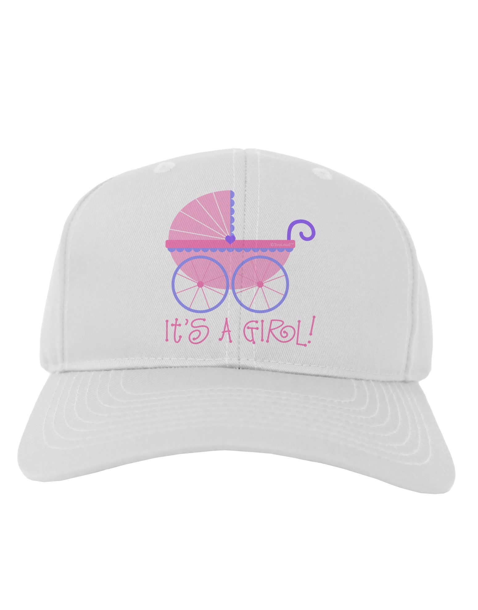 It's a Girl - Baby Carriage Adult Baseball Cap Hat-Baseball Cap-TooLoud-White-One Size-Davson Sales