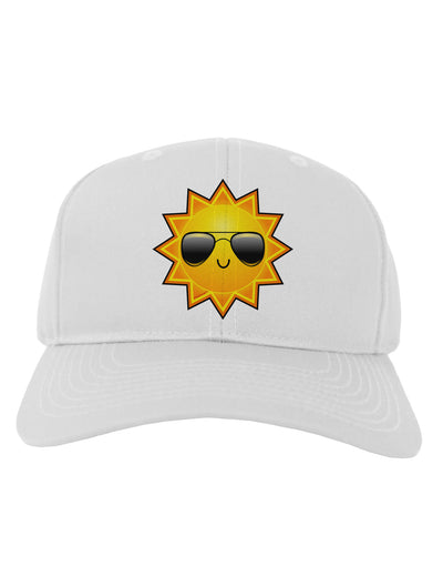 Sun With Sunglasses Adult Baseball Cap Hat-Baseball Cap-TooLoud-White-One Size-Davson Sales