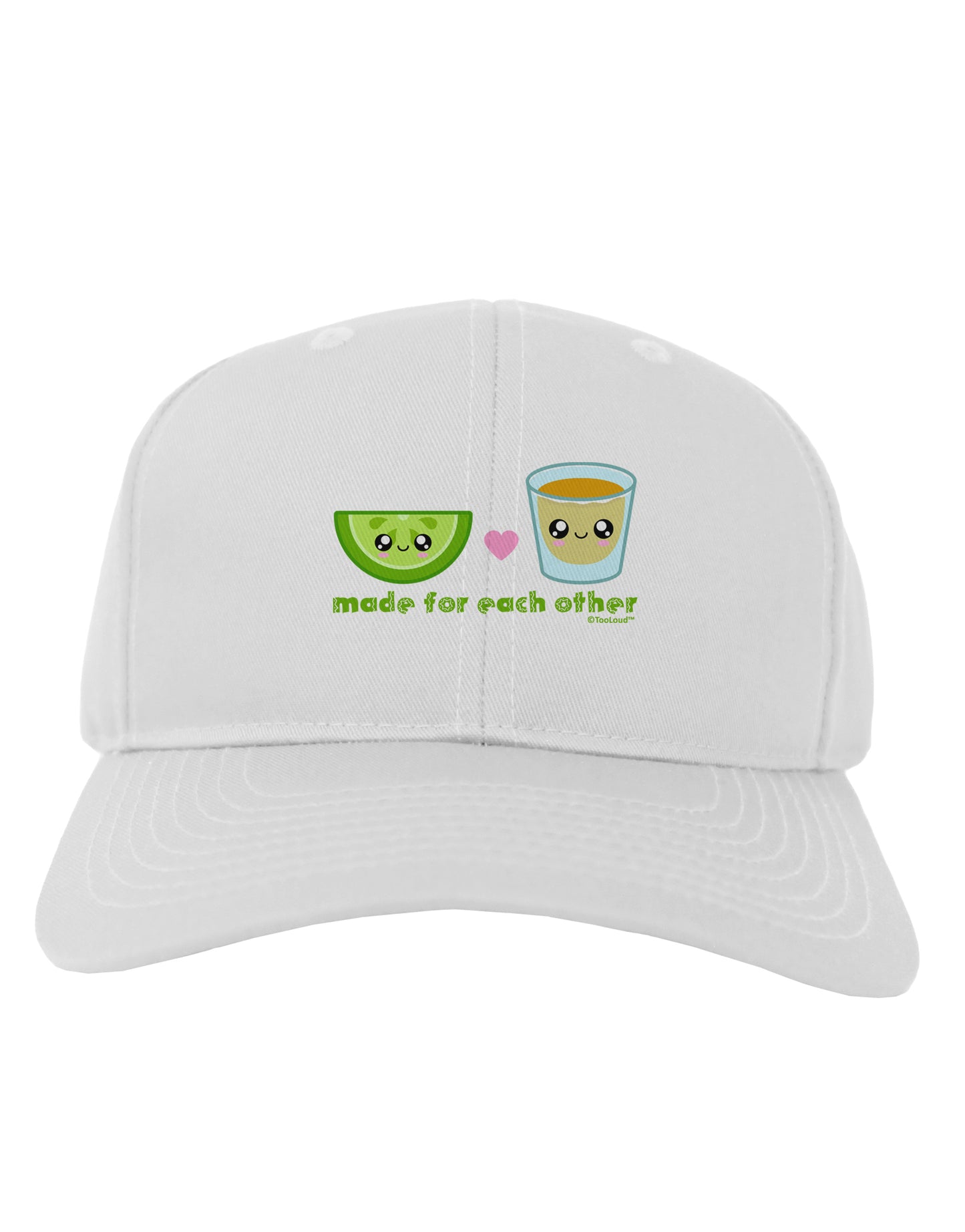 Cute Tequila Shot and Lime - Made For Each Other Adult Baseball Cap Hat by TooLoud-Baseball Cap-TooLoud-White-One Size-Davson Sales