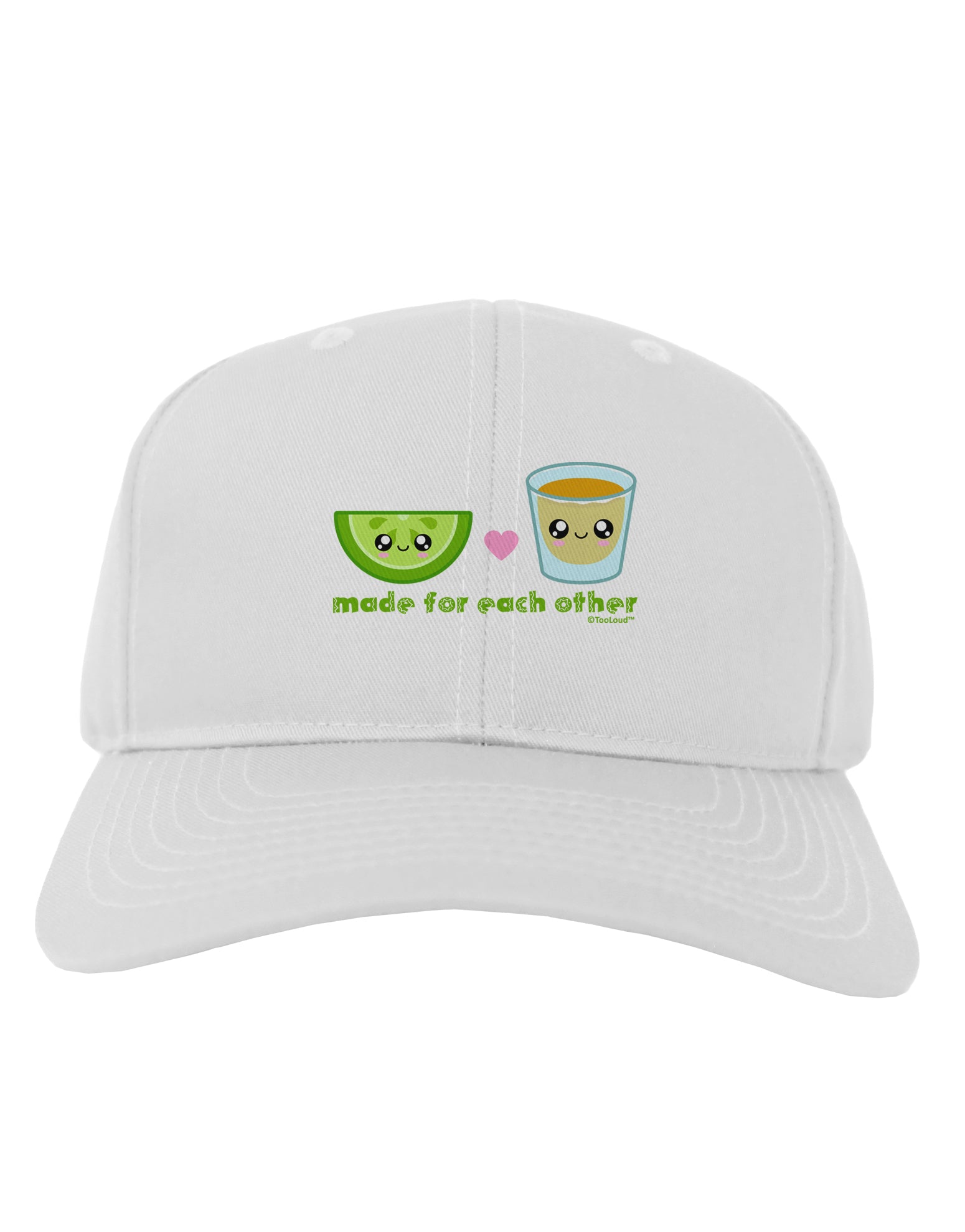 Cute Tequila Shot and Lime - Made For Each Other Adult Baseball Cap Hat by TooLoud-Baseball Cap-TooLoud-White-One Size-Davson Sales