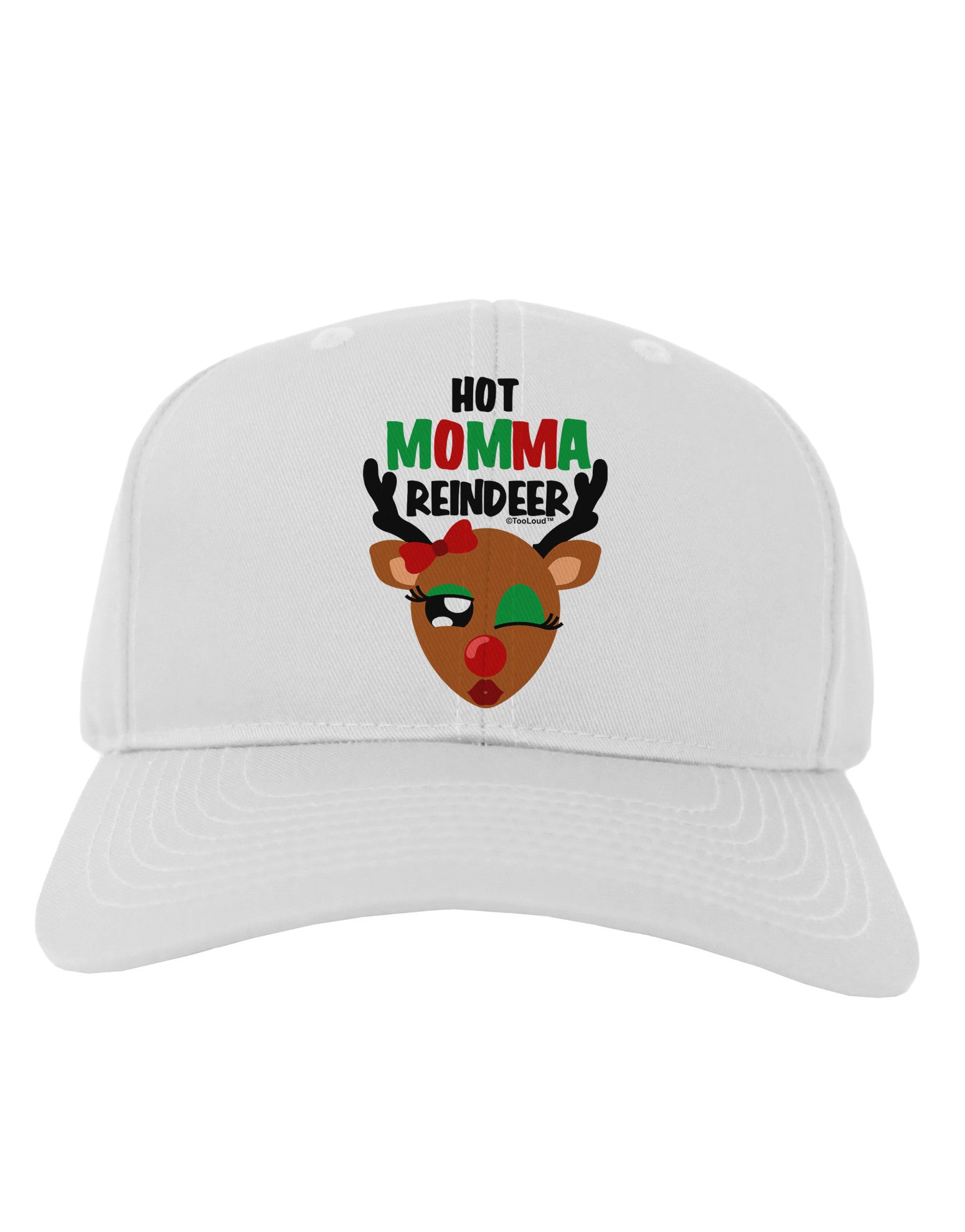 Hot Momma Reindeer Matching Deer Adult Baseball Cap Hat-Baseball Cap-TooLoud-White-One Size-Davson Sales
