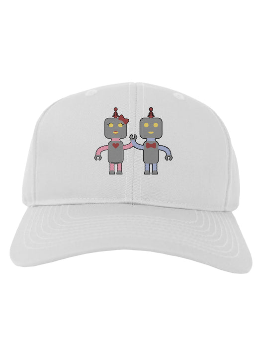 Cute Robot Love Adult Baseball Cap Hat-Baseball Cap-TooLoud-White-One Size-Davson Sales