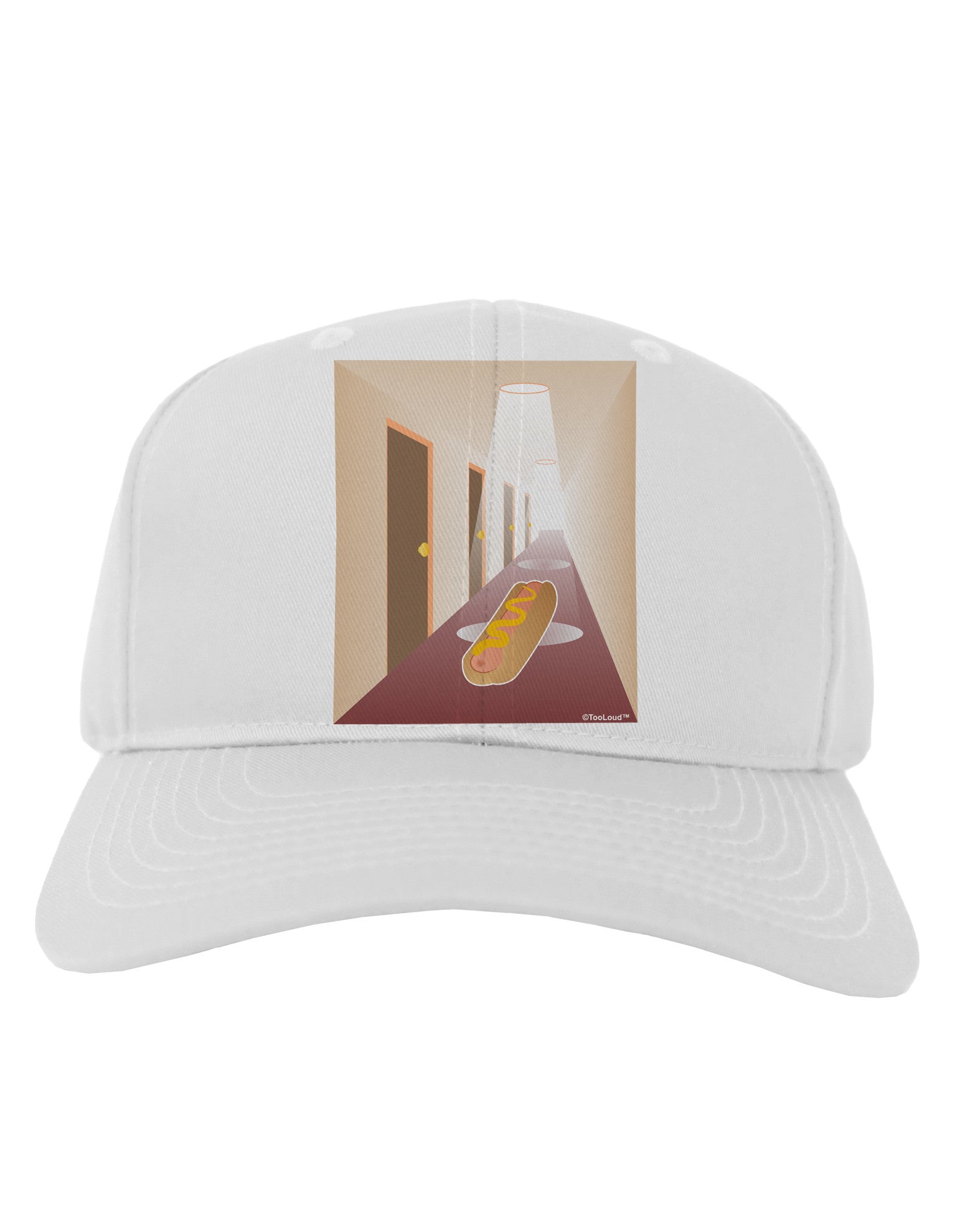 Hotdog in a Hallway Adult Baseball Cap Hat-Baseball Cap-TooLoud-White-One Size-Davson Sales