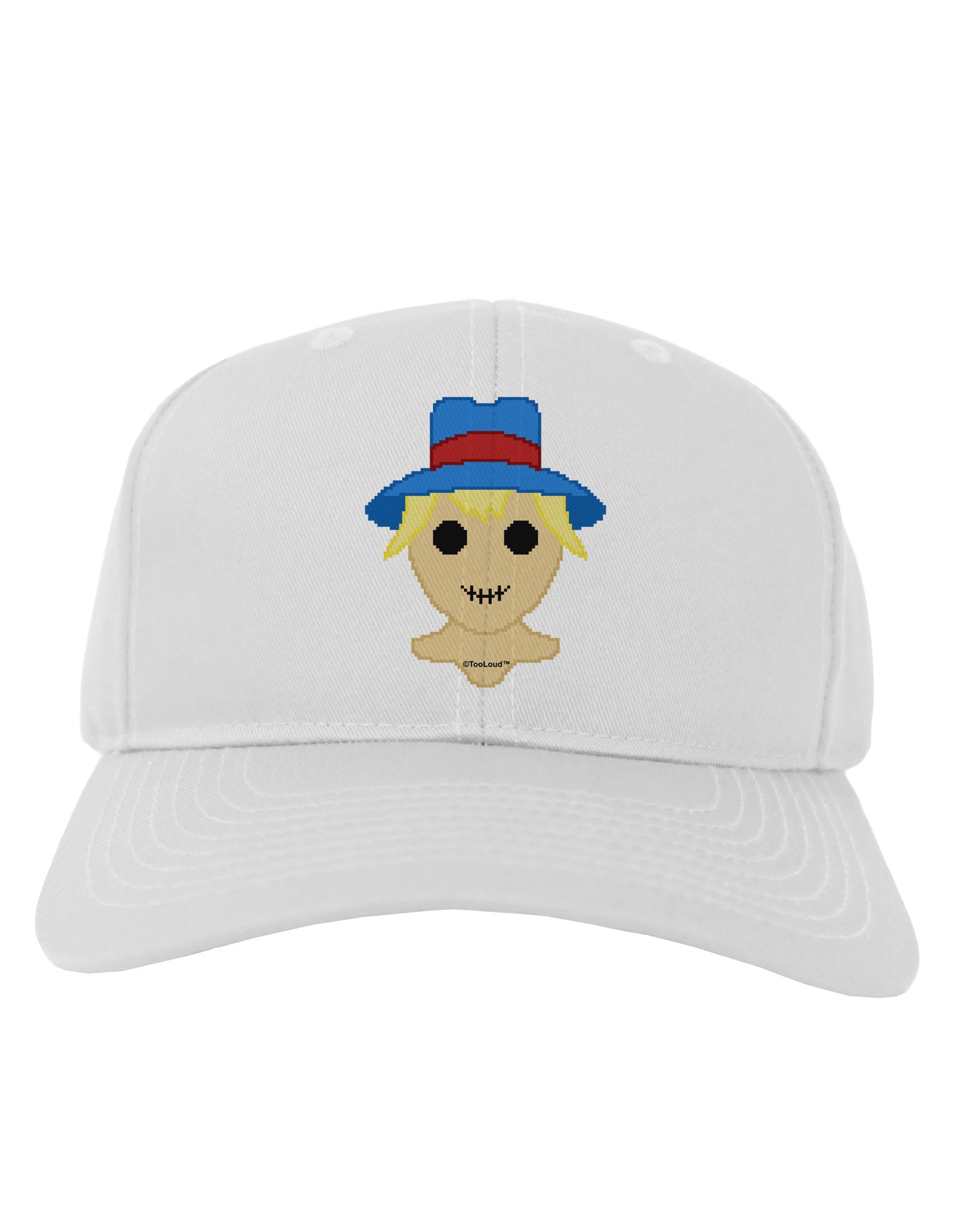 Cute Pixel Scarecrow Adult Baseball Cap Hat-Baseball Cap-TooLoud-White-One Size-Davson Sales