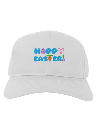Cute Decorative Hoppy Easter Design Adult Baseball Cap Hat by TooLoud-Baseball Cap-TooLoud-White-One Size-Davson Sales