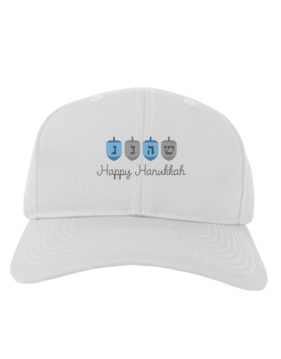 Happy Hanukkah Blue Dreidels Adult Baseball Cap Hat-Baseball Cap-TooLoud-White-One Size-Davson Sales