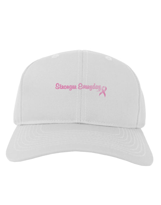 Stronger Everyday Breast Cancer Awareness Ribbon Adult Baseball Cap Hat-Baseball Cap-TooLoud-White-One Size-Davson Sales