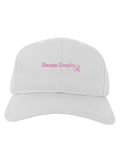 Stronger Everyday Breast Cancer Awareness Ribbon Adult Baseball Cap Hat-Baseball Cap-TooLoud-White-One Size-Davson Sales