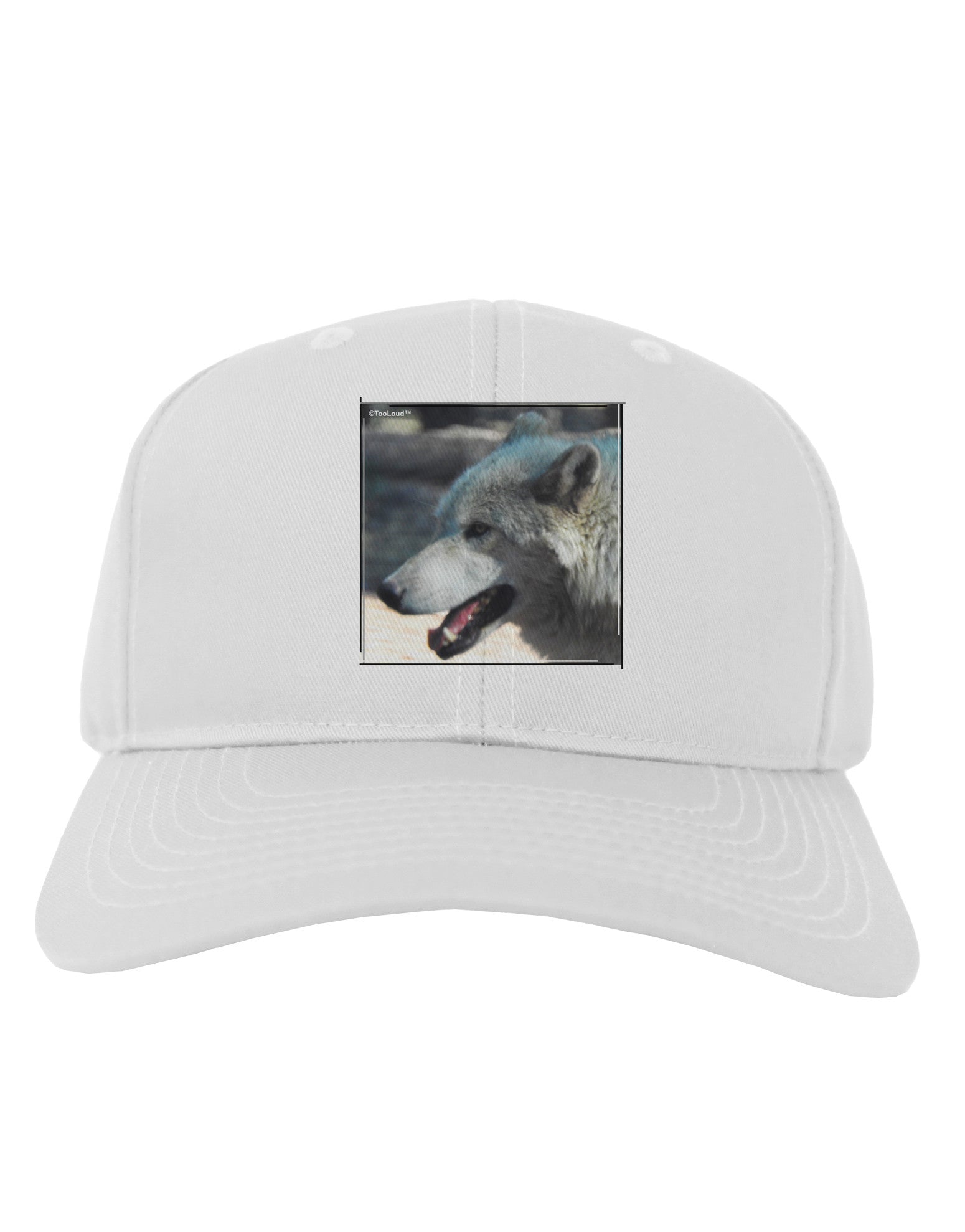 TooLoud White Wolf Face Adult Baseball Cap Hat-Baseball Cap-TooLoud-White-One Size-Davson Sales