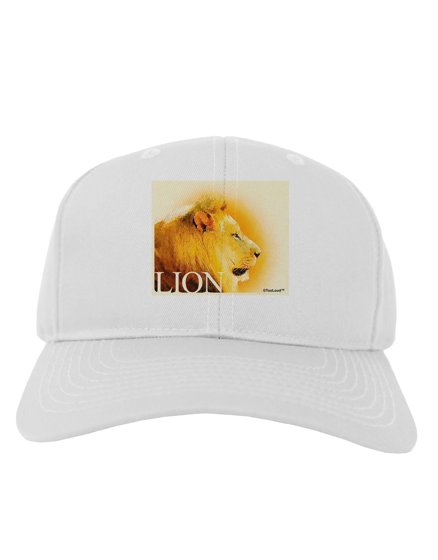 Lion Watercolor 3 Text Adult Baseball Cap Hat-Baseball Cap-TooLoud-White-One Size-Davson Sales