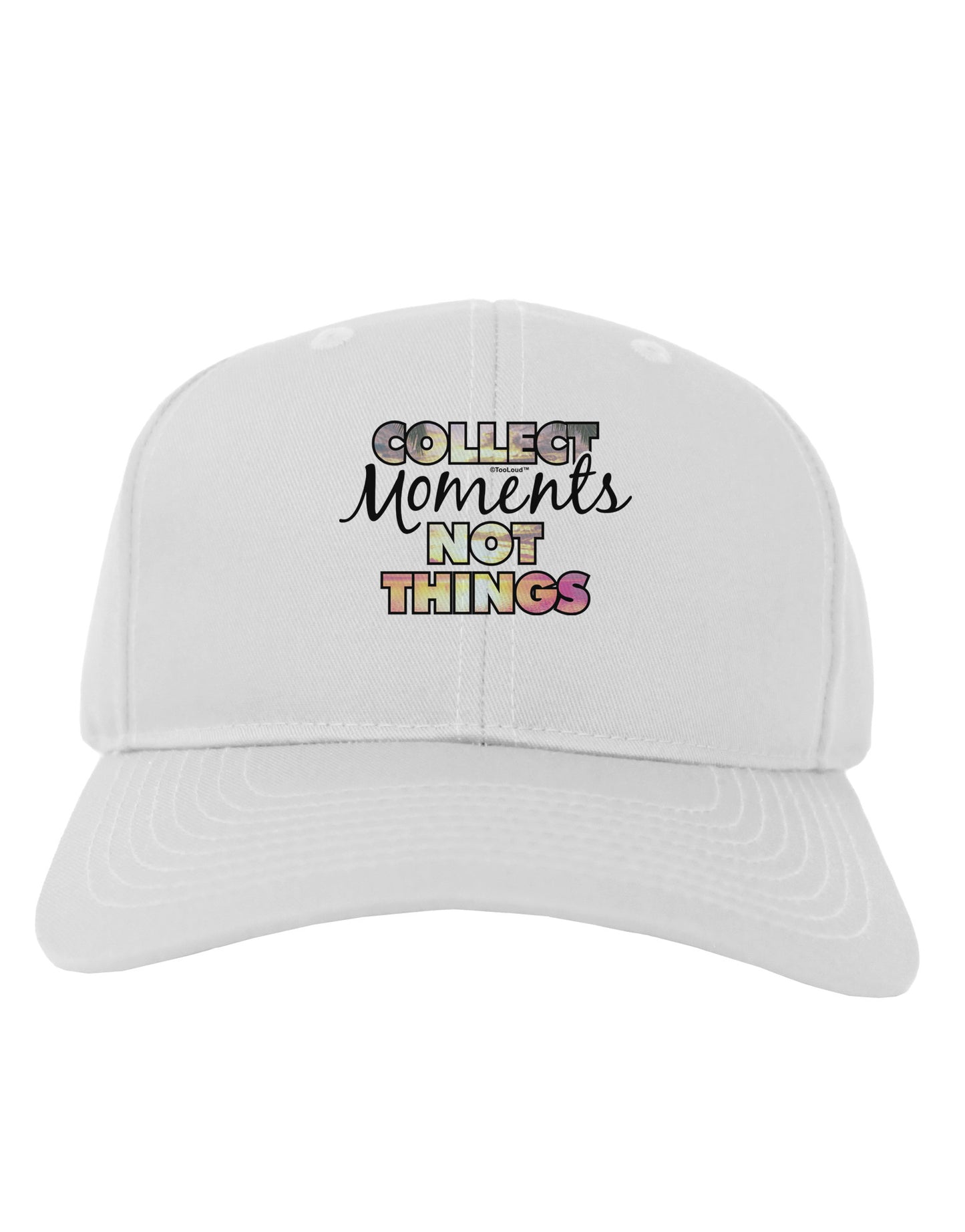 Collect Moments Not Things Adult Baseball Cap Hat-Baseball Cap-TooLoud-White-One Size-Davson Sales