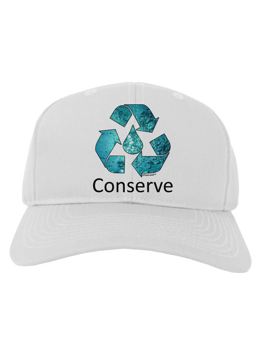 Water Conservation Text Adult Baseball Cap Hat by TooLoud-Baseball Cap-TooLoud-White-One Size-Davson Sales