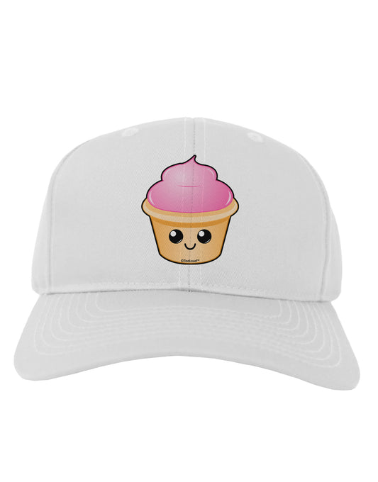 Cute Cupcake Design #2 Adult Baseball Cap Hat by TooLoud-Baseball Cap-TooLoud-White-One Size-Davson Sales