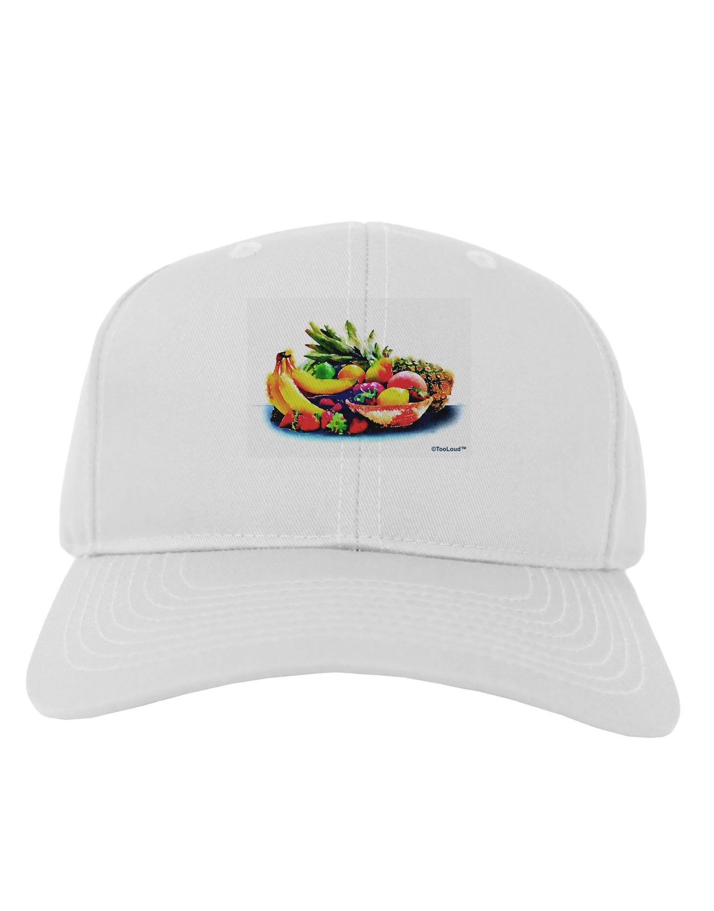 TooLoud Watercolor Fruit Bowl 3 Adult Baseball Cap Hat-Baseball Cap-TooLoud-White-One Size-Davson Sales