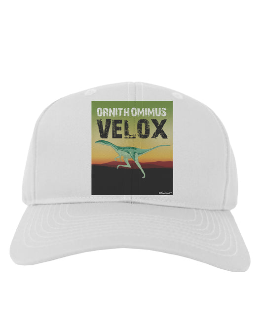 Ornithomimus Velox - With Name Adult Baseball Cap Hat by TooLoud-Baseball Cap-TooLoud-White-One Size-Davson Sales