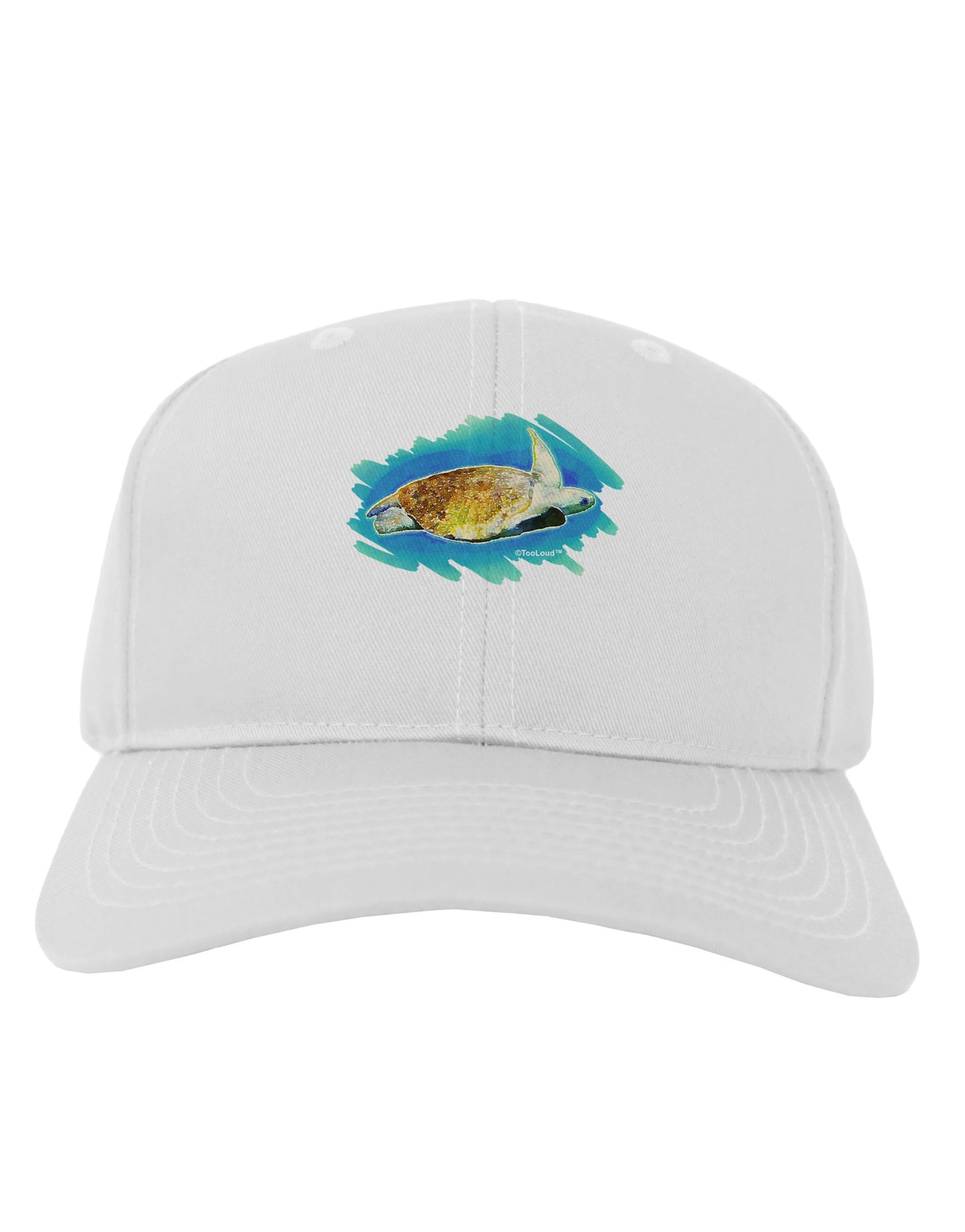 Turtle Watercolor Adult Baseball Cap Hat-Baseball Cap-TooLoud-White-One Size-Davson Sales