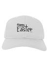 Happy Easter with Cross Adult Baseball Cap Hat by TooLoud-Baseball Cap-TooLoud-White-One Size-Davson Sales