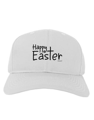 Happy Easter with Cross Adult Baseball Cap Hat by TooLoud-Baseball Cap-TooLoud-White-One Size-Davson Sales