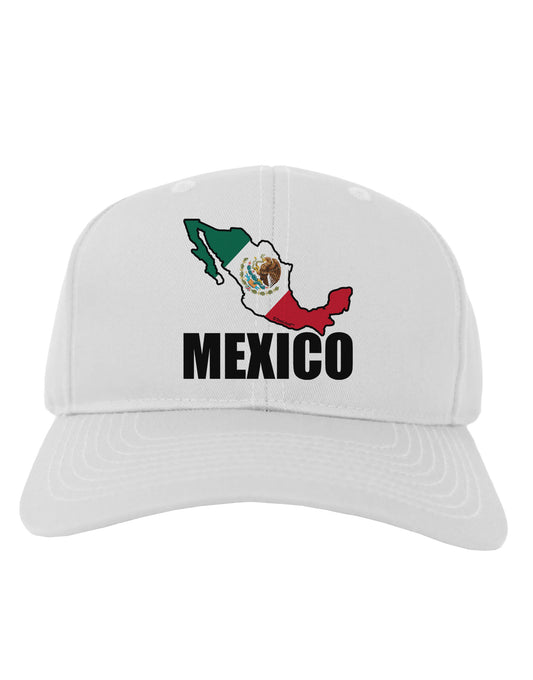 Mexico Outline - Mexican Flag - Mexico Text Adult Baseball Cap Hat by TooLoud-Baseball Cap-TooLoud-White-One Size-Davson Sales