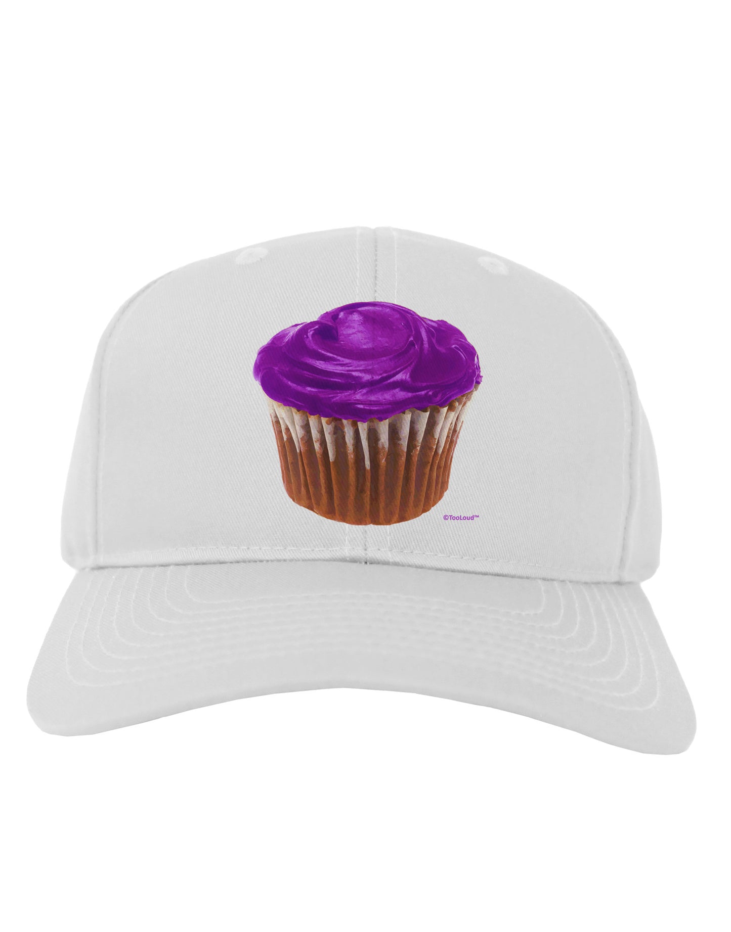 Giant Bright Purple Cupcake Adult Baseball Cap Hat by TooLoud-Baseball Cap-TooLoud-White-One Size-Davson Sales
