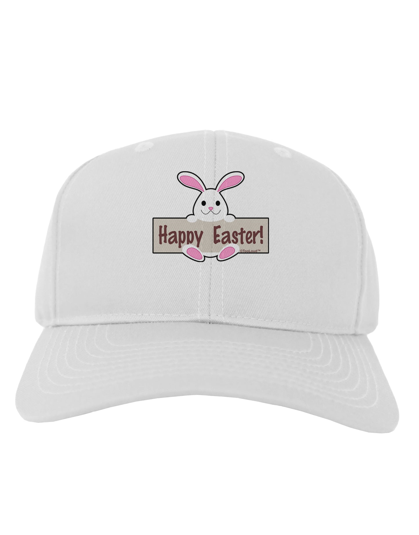 Cute Bunny - Happy Easter Adult Baseball Cap Hat by TooLoud-Baseball Cap-TooLoud-White-One Size-Davson Sales