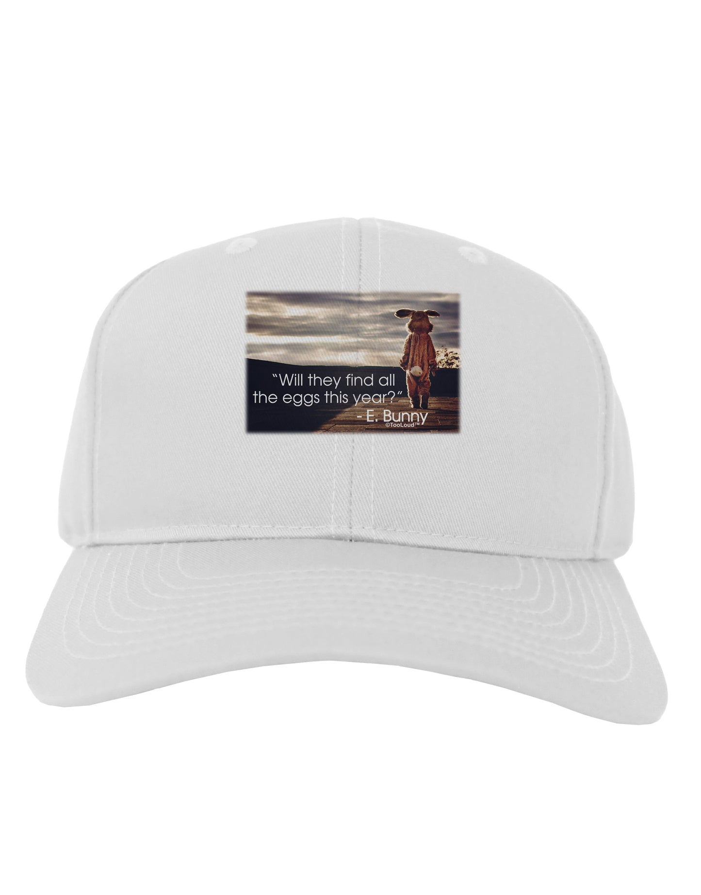Will They Find the Eggs - Easter Bunny Adult Baseball Cap Hat by TooLoud-Baseball Cap-TooLoud-White-One Size-Davson Sales