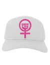 Pink Distressed Feminism Symbol Adult Baseball Cap Hat-Baseball Cap-TooLoud-White-One Size-Davson Sales