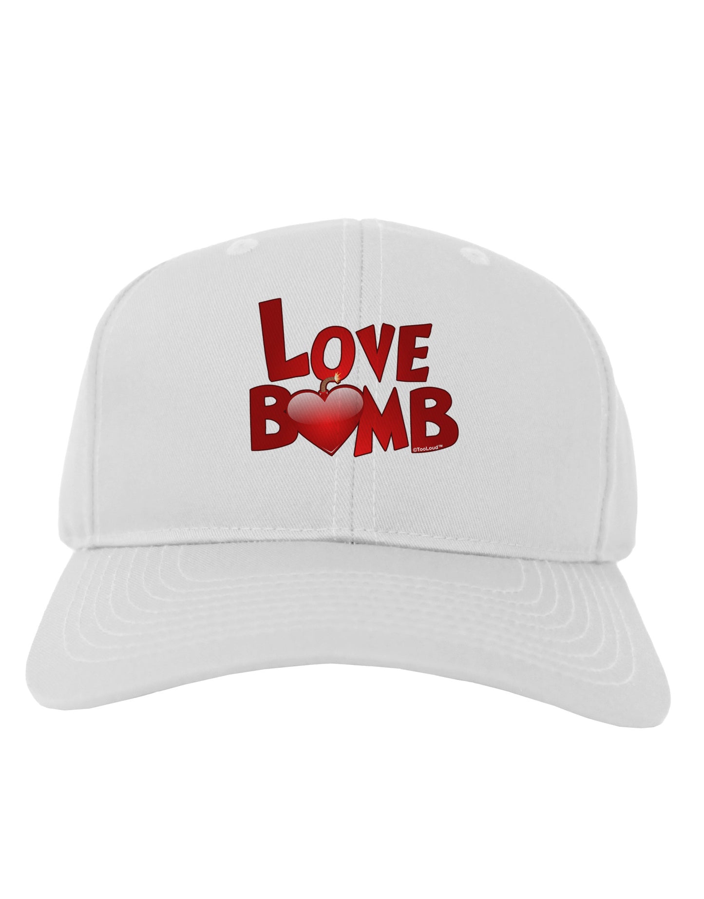 Love Bomb Text Adult Baseball Cap Hat-Baseball Cap-TooLoud-White-One Size-Davson Sales