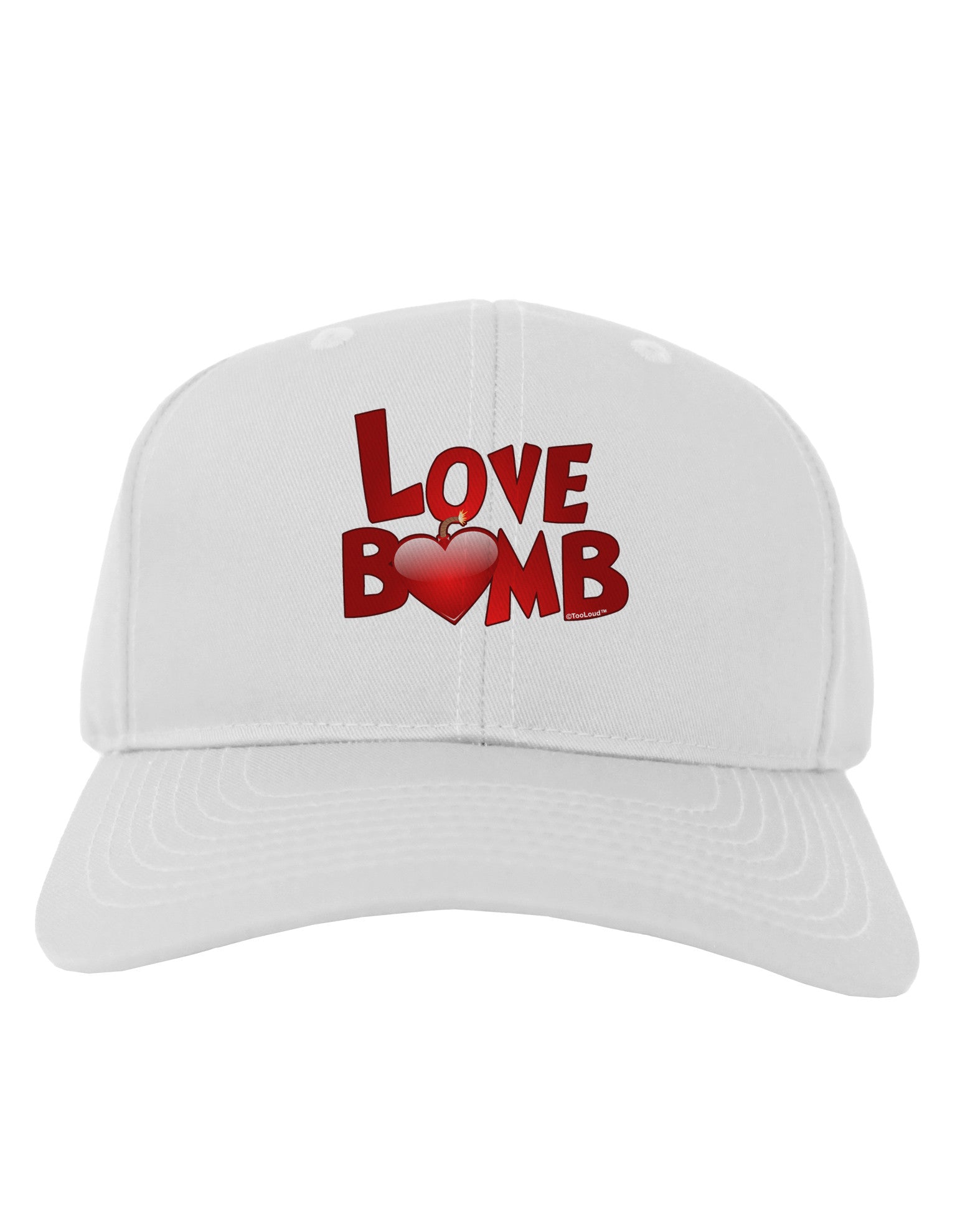 Love Bomb Text Adult Baseball Cap Hat-Baseball Cap-TooLoud-White-One Size-Davson Sales
