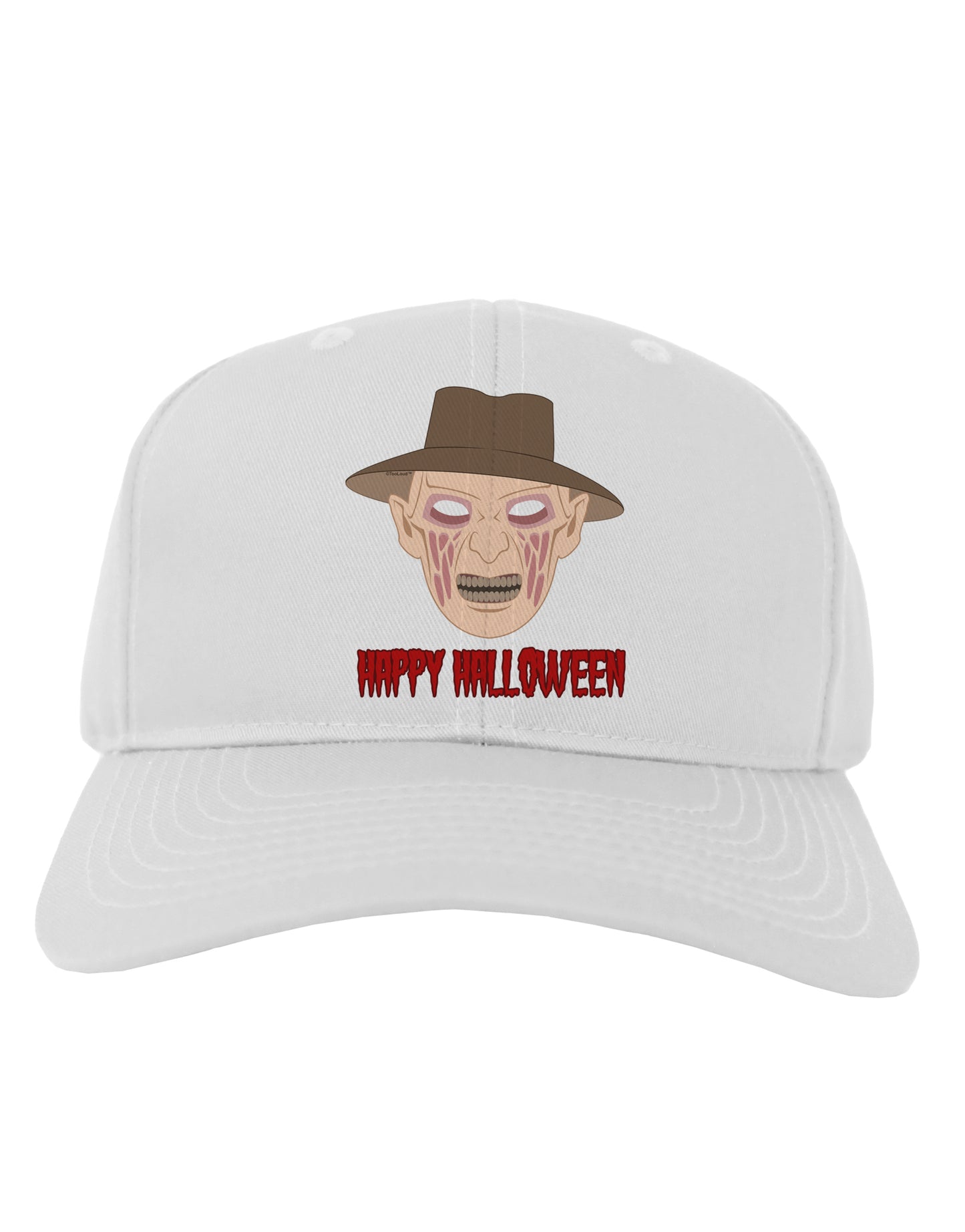 Scary Face With a Hat - Happy Halloween Adult Baseball Cap Hat-Baseball Cap-TooLoud-White-One Size-Davson Sales