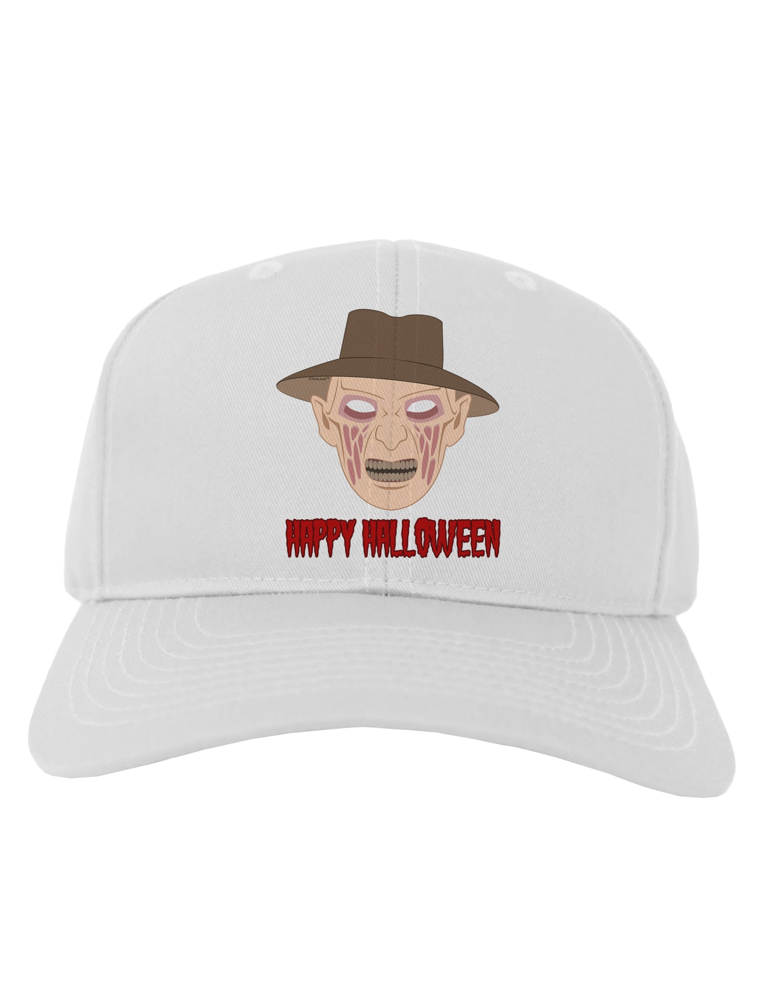 Scary Face With a Hat - Happy Halloween Adult Baseball Cap Hat-Baseball Cap-TooLoud-White-One Size-Davson Sales