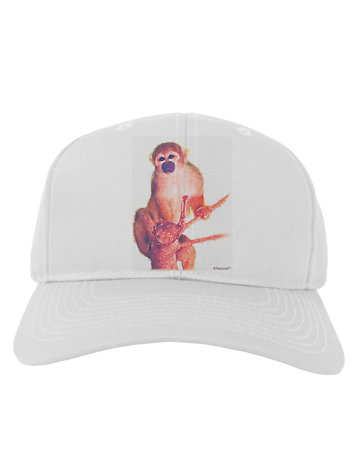 Monkey in Tree Watercolor Adult Baseball Cap Hat-Baseball Cap-TooLoud-White-One Size-Davson Sales